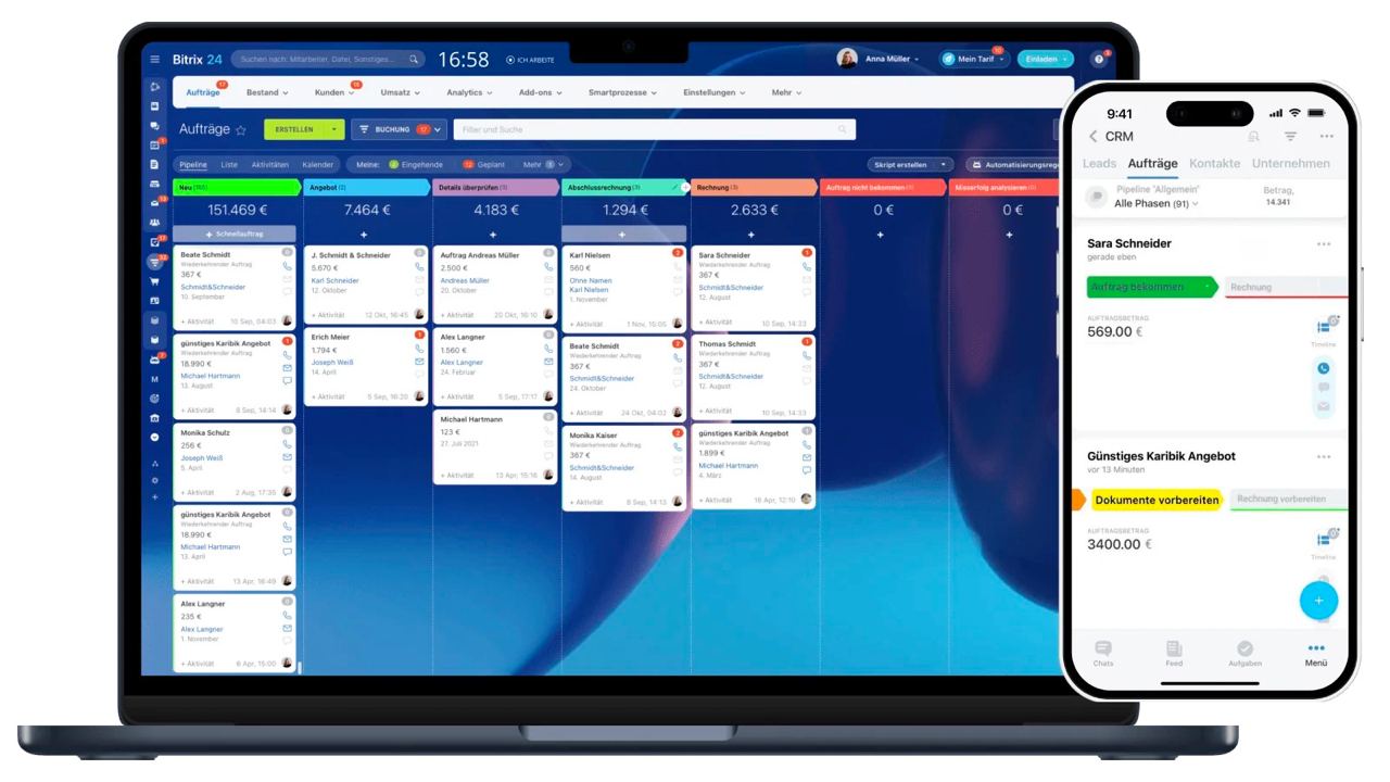 Familienunternehmen Digitalisierung Kontakt Bitrix